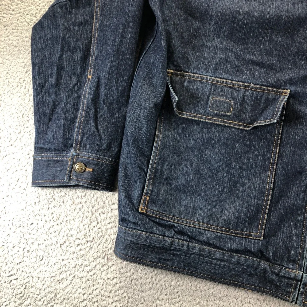 Vintage State Property Jacket Mens 2XL XXL Blue Denim Rocawear Y2K Hip Hop